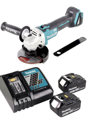 Makita DGA 506 RG Meuleuse d'angle sans fil 18 V 125 mm Brushless + 2x Batteries 6,0 Ah + Chargeur