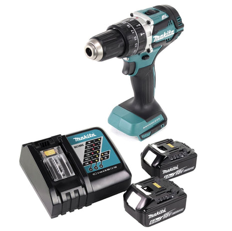 Makita DHP 484 RG Perceuse à percussion sans fil 18 V 54 Nm brushless + 2x Batteries 6,0 Ah + Chargeur