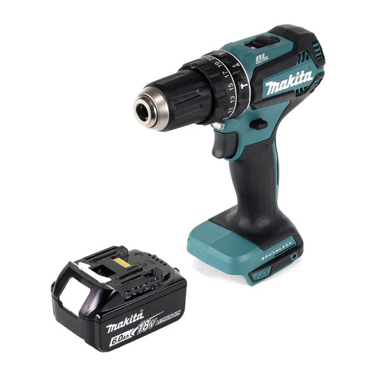 Makita DHP 485 G1 Perceuse-visseuse à percussion sans fil 18 V 50 Nm Brushless + 1x Batterie 6,0 Ah - sans chargeur