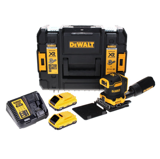 DeWalt DCW 200 L2 Akku-Vibrationsschleifer 18V 108x115 mm + 2x Akku 3,0Ah + Ladegerät + TSTAK