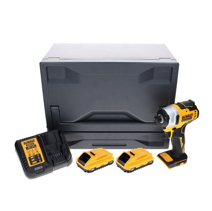 DeWalt DCF 809 L2D Akku Schlagschrauber 18 V 190 Nm 1/4" Brushless + 2x Akku 3,0 Ah + Ladegerät+ D-Box