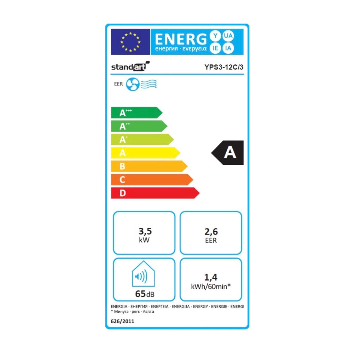 Standart YPS3-12/3 mobile Klimaanlage 1350 Watt Kältemittel R290 für Räume bis 25 m² mit Fernbedienung - Toolbrothers