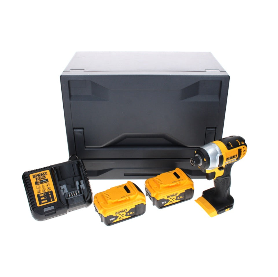 DeWalt DCF 885 P2D Akku Schlagschrauber 18 V 155 Nm 1/4" + 2x Akku 5,0 Ah + Ladegerät + D-Box