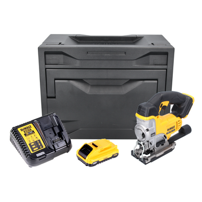 Scie sauteuse à batterie DeWalt DCS 331 L1D 18 V + 1x batterie 3,0 Ah + chargeur + D-Box