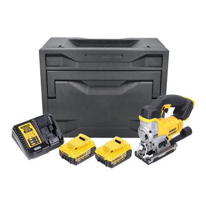 DeWalt DCS 331 M2D Akku Stichsäge 18 V + 2x Akku 4,0 Ah + Ladegerät + D-Box