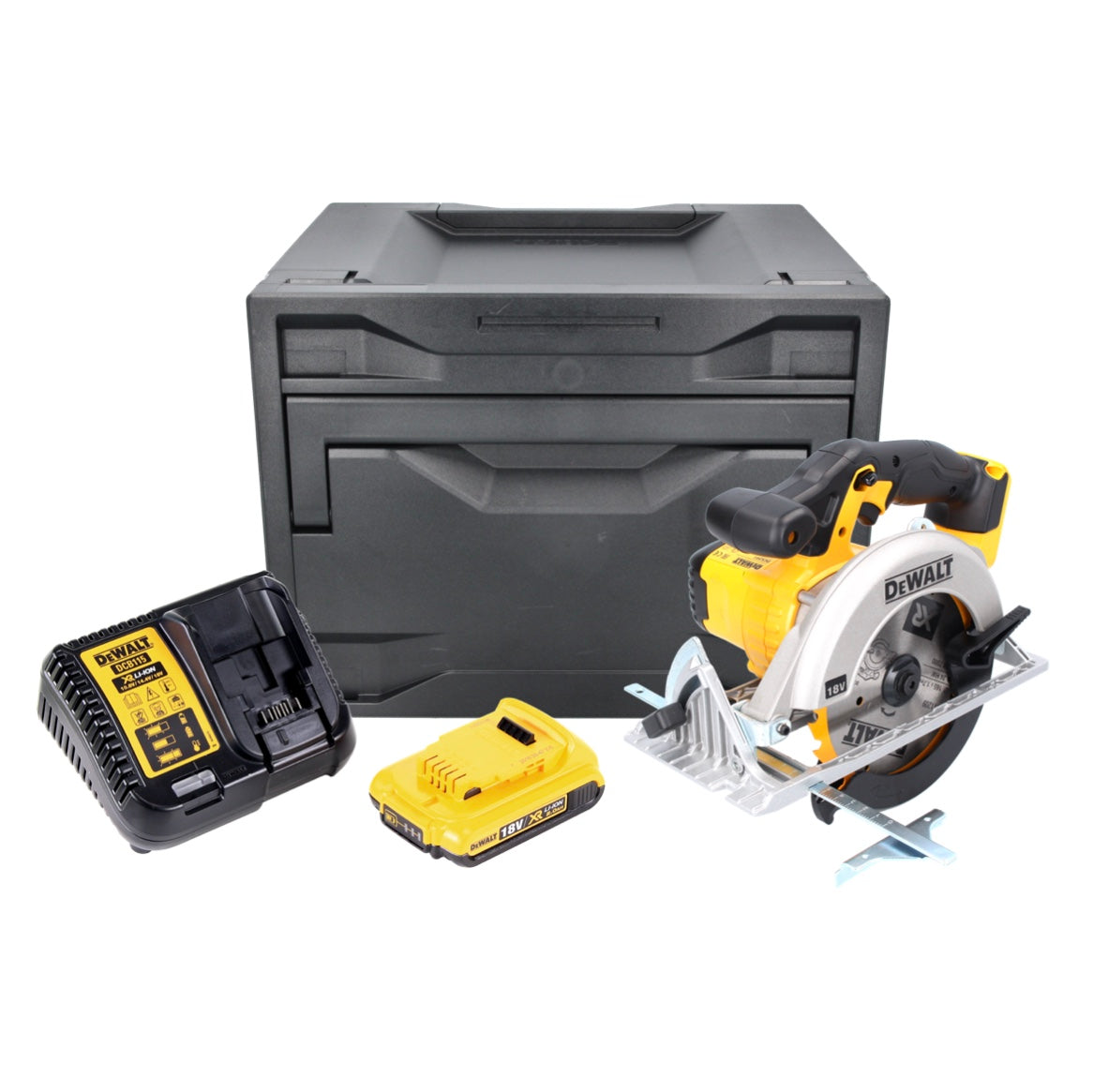 DeWalt DCS 391 D1D Scie circulaire sans fil 18 V 165 mm + 1x Batterie 2,0 Ah + Chargeur + Coffret D-Box