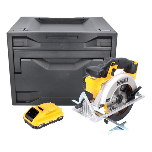 DeWalt DCS 391 ND Akku Handkreissäge 18 V 165 mm + 1x Akku 3,0 Ah + D-Box - ohne Ladegerät