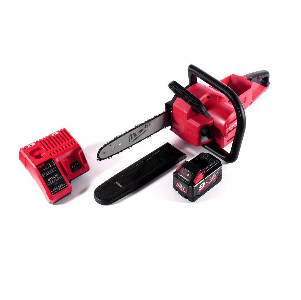 Milwaukee M18 FCHSC-901C Akku Kettensäge 18 V 30 cm Brushless +1x Akku 9,0 Ah + Ladegerät