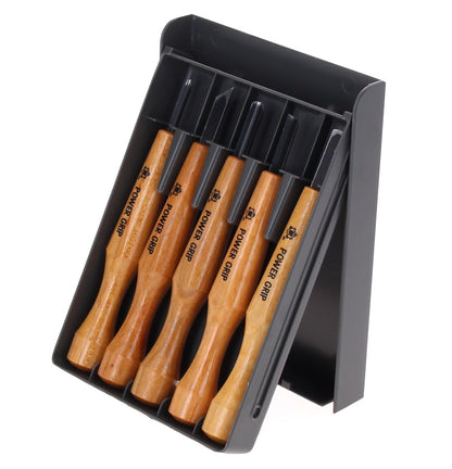 Shogun MIKISYO Power Grip Holz Schnitzmesser Kerbschnitzsatz / Zierschnitzsatz 5 tlg. Set ( PG-5 ) - Made in Japan - Toolbrothers