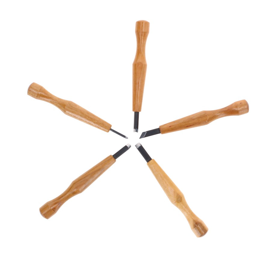 Shogun MIKISYO Power Grip Holz Schnitzmesser Kerbschnitzsatz / Zierschnitzsatz 5 tlg. Set ( PG-5 ) - Made in Japan - Toolbrothers