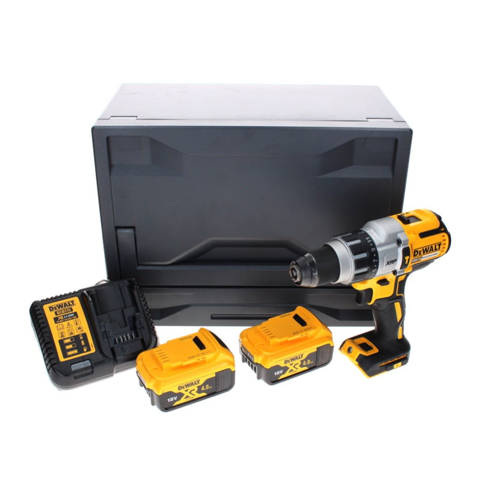 Perceuse à percussion sans fil DeWalt DCD 996 M2D 18 V 95 Nm sans balais + 2 batteries 4,0 Ah + chargeur + D-Box