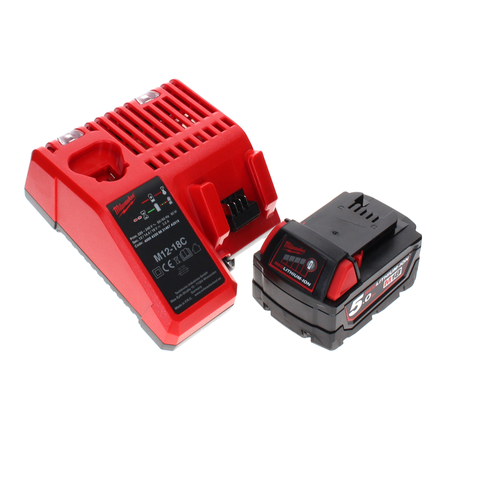 Tronçonneuse à batterie Milwaukee M18 FCOS230-501C 18 V 230 mm sans balais + 1x batterie 5,0 Ah + chargeur