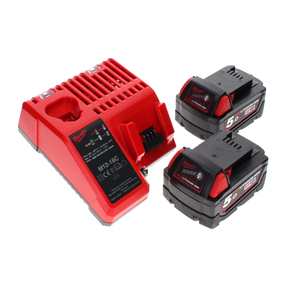 Tronçonneuse à batterie Milwaukee M18 FCOS230-502C 18 V 230 mm sans balais + 2x batteries 5,0 Ah + chargeur