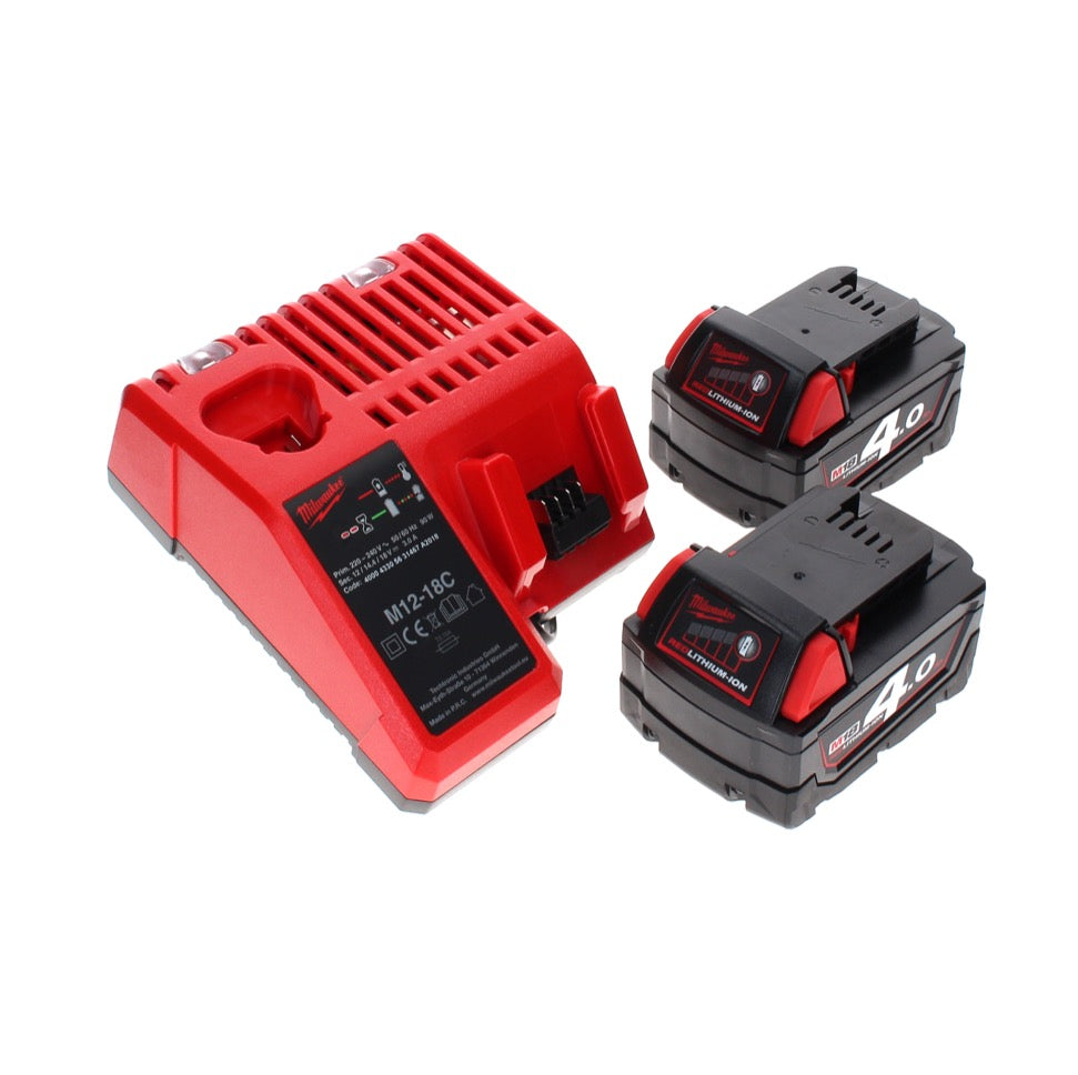 Milwaukee M18 JSR DAB+-402C Radio de chantier sur batterie / secteur 18 V + 2x batteries 4,0 Ah + chargeur