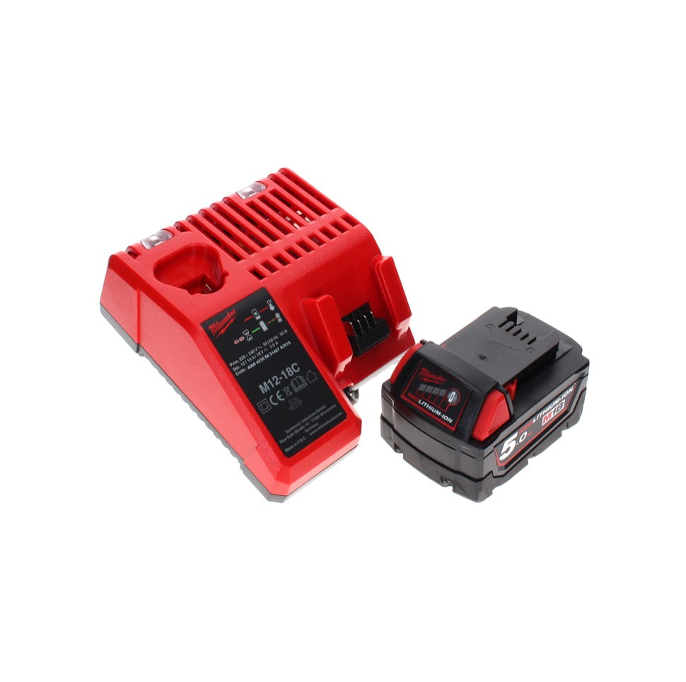 Milwaukee M18 JSR DAB+-501C Radio de chantier sur batterie / secteur 18 V + 1x batterie 5,0 Ah + chargeur