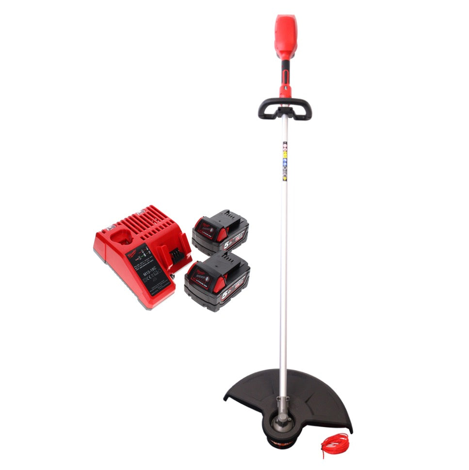 Coupe-herbe à batterie Milwaukee M18 CLT-502C 18 V sans balais + 2x batteries 5,0 Ah + chargeur