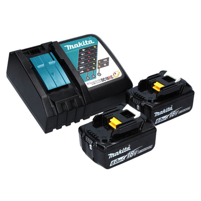 Cisaille à gazon sur batterie Makita DUM 604 RGX 18 V avec lame de cisaille à herbe et arbustes + 2x batteries 6,0 Ah + chargeur