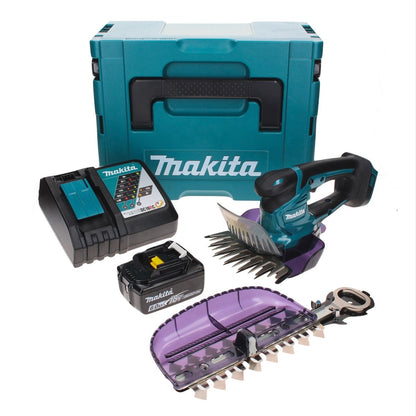 Cisaille à gazon sans fil Makita DUM 604 RG1XJ 18 V avec lame de cisaille à herbe et arbustes + 1x batterie 6,0 Ah + chargeur + Makpac