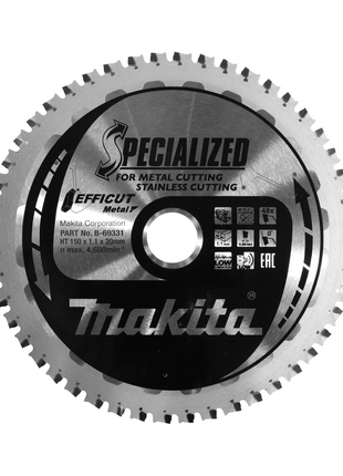 Makita MCCS15048E Lame de scie sauteuse SPECIALIZED EFFICUT 150 x 20 x 1,1 mm - 48 Dents - pour métaux (B-69331)