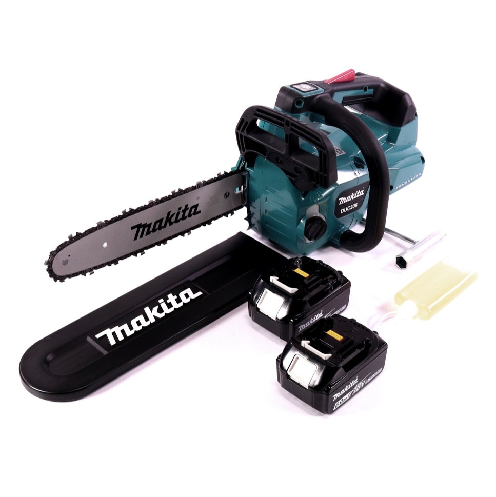 Tronçonneuse à batterie Makita DUC 306 G 36 V (2x 18 V) sans balais 30 cm + 2x batterie 6,0 Ah - sans chargeur