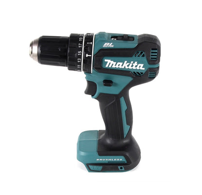 Makita DHP 485 SF1TX perceuse à percussion sans fil 18 V 50 Nm sans balais + 1 batterie 3,0 Ah + chargeur + jeu de 70 forets + coffret en aluminium TX