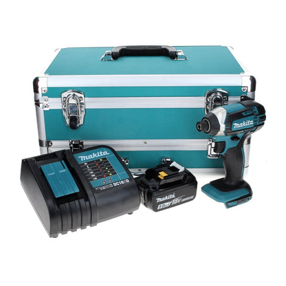 Makita DTD 152 ST1TX Visseuse à chocs sans fil 18 V 165 Nm + 1x Batterie 5.0 Ah + Chargeur + Jeu de mèches 70 pièces + Mallette TX