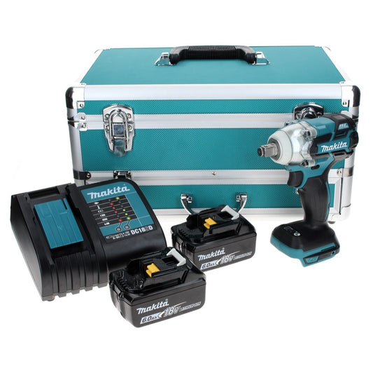 Makita DTW 285 SGTX Visseuse à chocs sans fil 18 V 280 Nm 1/2 " Brushless + 2x Batteries 6.0 Ah + Chargeur + Jeu de mèches 70 pièces + Mallette TX