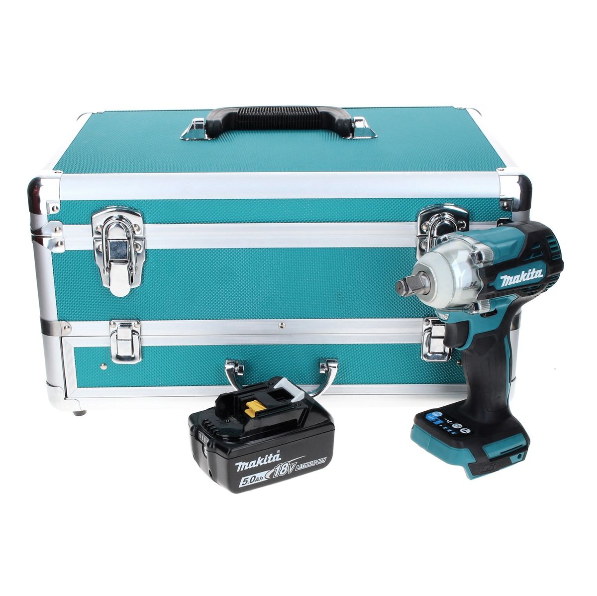 Makita DTW 300 T1TX Visseuse à chocs sans fil 18 V 330 Nm 1/2" Brushless + 1x Batterie 5,0 Ah + Jeu de forets 70 pièces + Mallette TX - sans chargeur