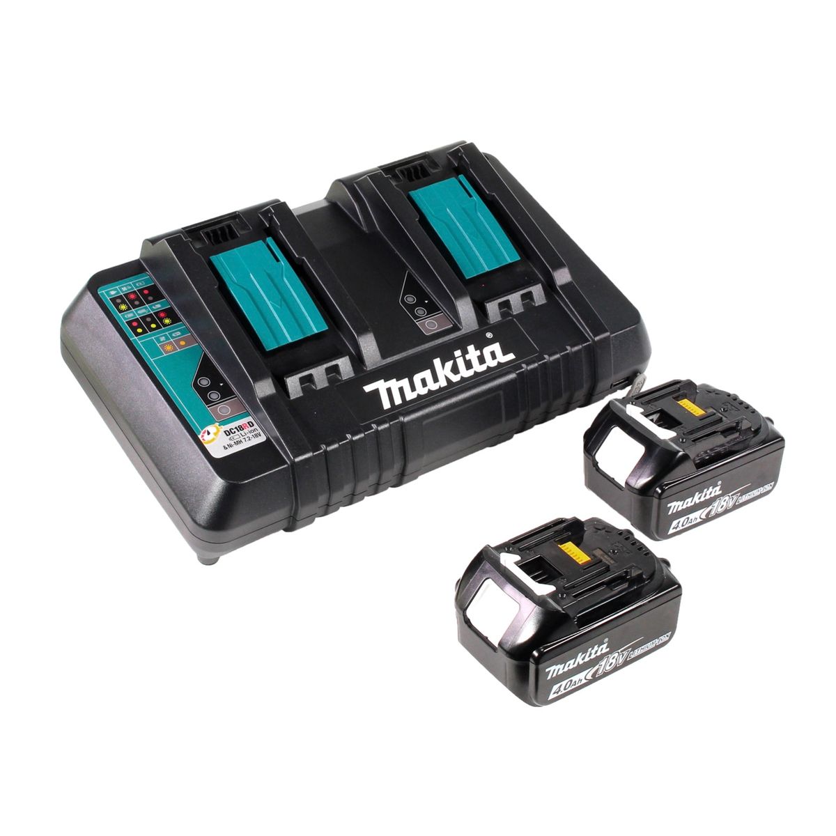 Makita DUC 256 PM Akku Kettensäge 36 V ( 2x 18 V ) Brushless 25 cm + 2x Akku 4,0 Ah + Doppelladegerät