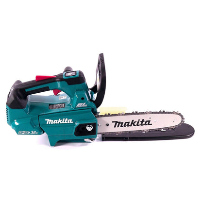 Makita DUC 256 PM Akku Kettensäge 36 V ( 2x 18 V ) Brushless 25 cm + 2x Akku 4,0 Ah + Doppelladegerät