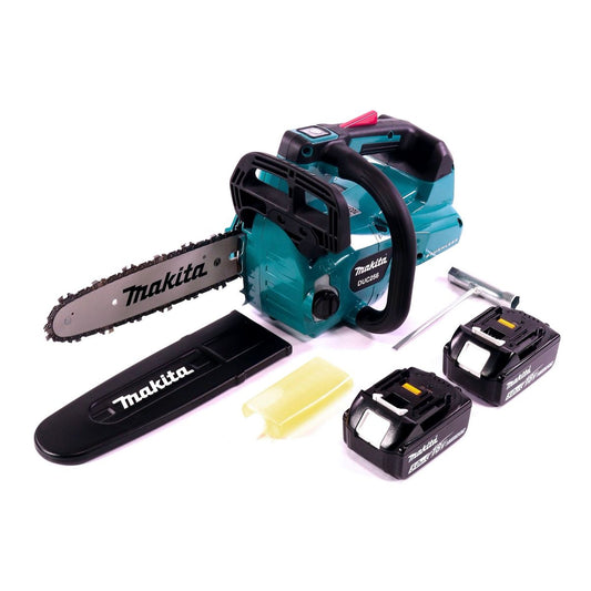 Tronçonneuse à batterie Makita DUC 256 T 36 V (2x 18 V) sans balais 25 cm + 2x batterie 5,0 Ah - sans chargeur