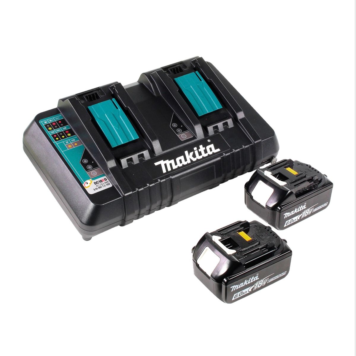 Makita DUC 256 PG Akku Kettensäge 36 V ( 2x 18 V ) Brushless 25 cm + 2x Akku 6,0 Ah + Doppelladegerät