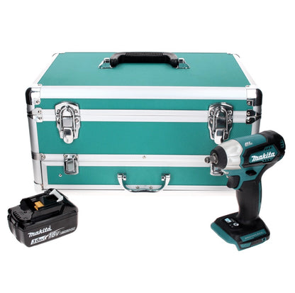 Makita DTW 180 F1TX Clé à chocs sans fil 18 V 180 Nm 3/8" sans balais + 1x batterie 3,0 Ah + jeu de 70 forets + coffret en aluminium TX - sans chargeur