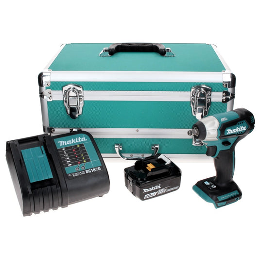 Makita DTW 180 SM1TX Akku Schlagschrauber 18 V 180 Nm 3/8" Brushless + 1x Akku 4,0 Ah + Ladegerät + 70 tlg. Bit Bohrer Set + TX Alu Koffer