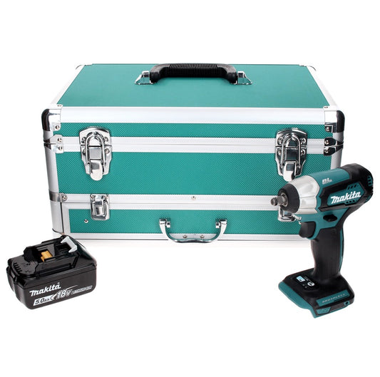 Makita DTW 180 T1TX Visseuse à chocs sans fil 18 V 180 Nm 3/8" Brushless + 1x Batterie 5,0 Ah + Jeu de mèches 70 pièces + Mallette TX - sans chargeur