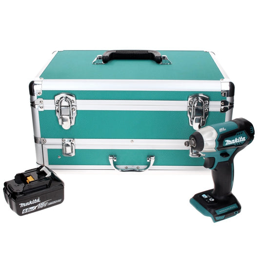 Makita DTW 180 G1TX Visseuse à chocs sans fil 18 V 180 Nm 3/8" Brushless + 1x Batterie 6,0 Ah + Jeu de mèches 70 pièces + Mallette TX - sans chargeur