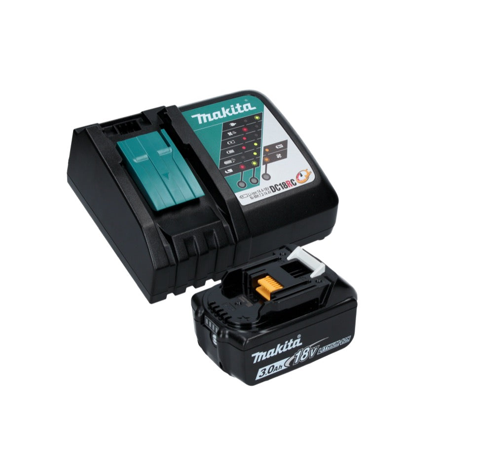 Makita DGA 506 RF1J Meuleuse d'angle sans fil 18 V 125 mm Brushless + 1x Batterie 3,0 Ah + Chargeur + Makpac