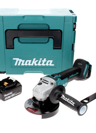 Makita DGA 506 T1J Meuleuse d'angle sans fil 18 V 125 mm brushless + 1x Batterie 5.0 Ah + Coffret Makpac - sans chargeur