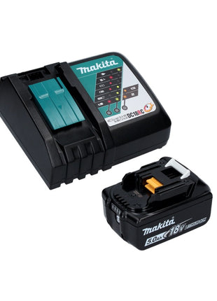 Makita DGA 506 RT1J Meuleuse d'angle sans fil 18 V 125 mm Brushless + 1x Batterie 5.0 Ah + Chargeur + Coffret Makpac