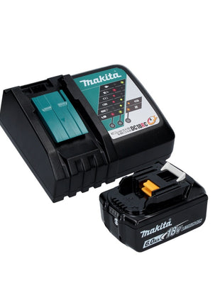 Makita DGA 506 RG1J Meuleuse d'angle sans fil 18 V 125 mm Brushless + 1x Batterie 6.0 Ah + Chargeur + Coffret Makpac