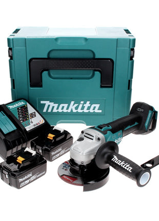 Makita DGA 506 RGJ Meuleuse d'angle sans fil 18 V 125 mm Brushless + 2x Batteries 6,0 Ah + Chargeur + Makpac