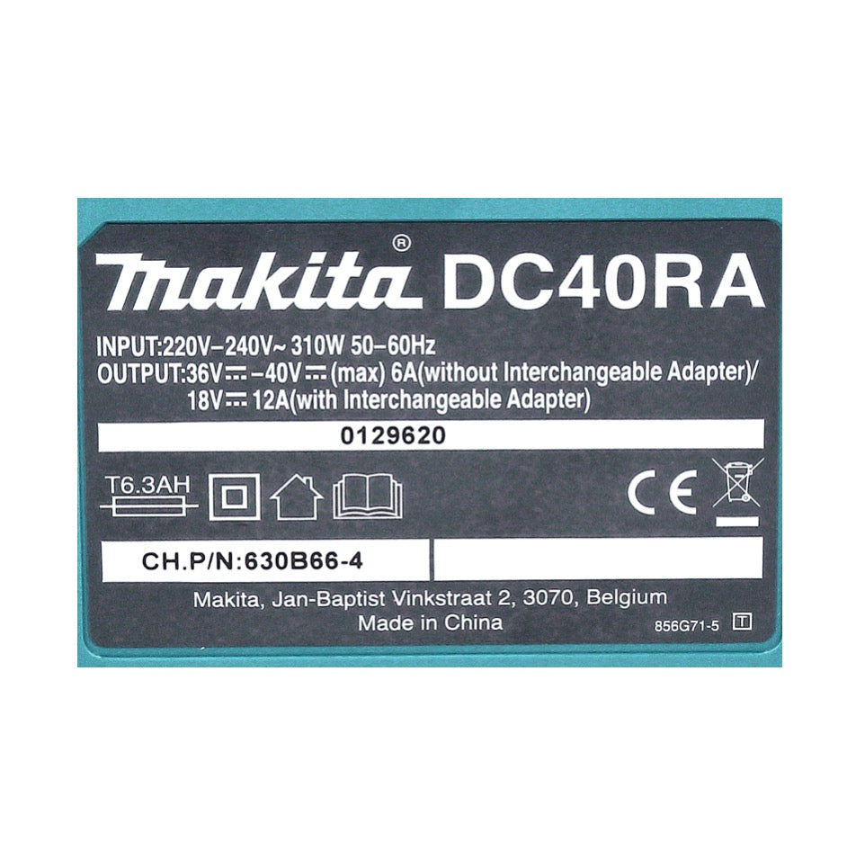 Makita DC 40 RA 40 V max. Schnell Ladegerät XGT LXT ( 191E07-8 ) für Li-Ion Akku 14,4 V - 18 V - 40 V