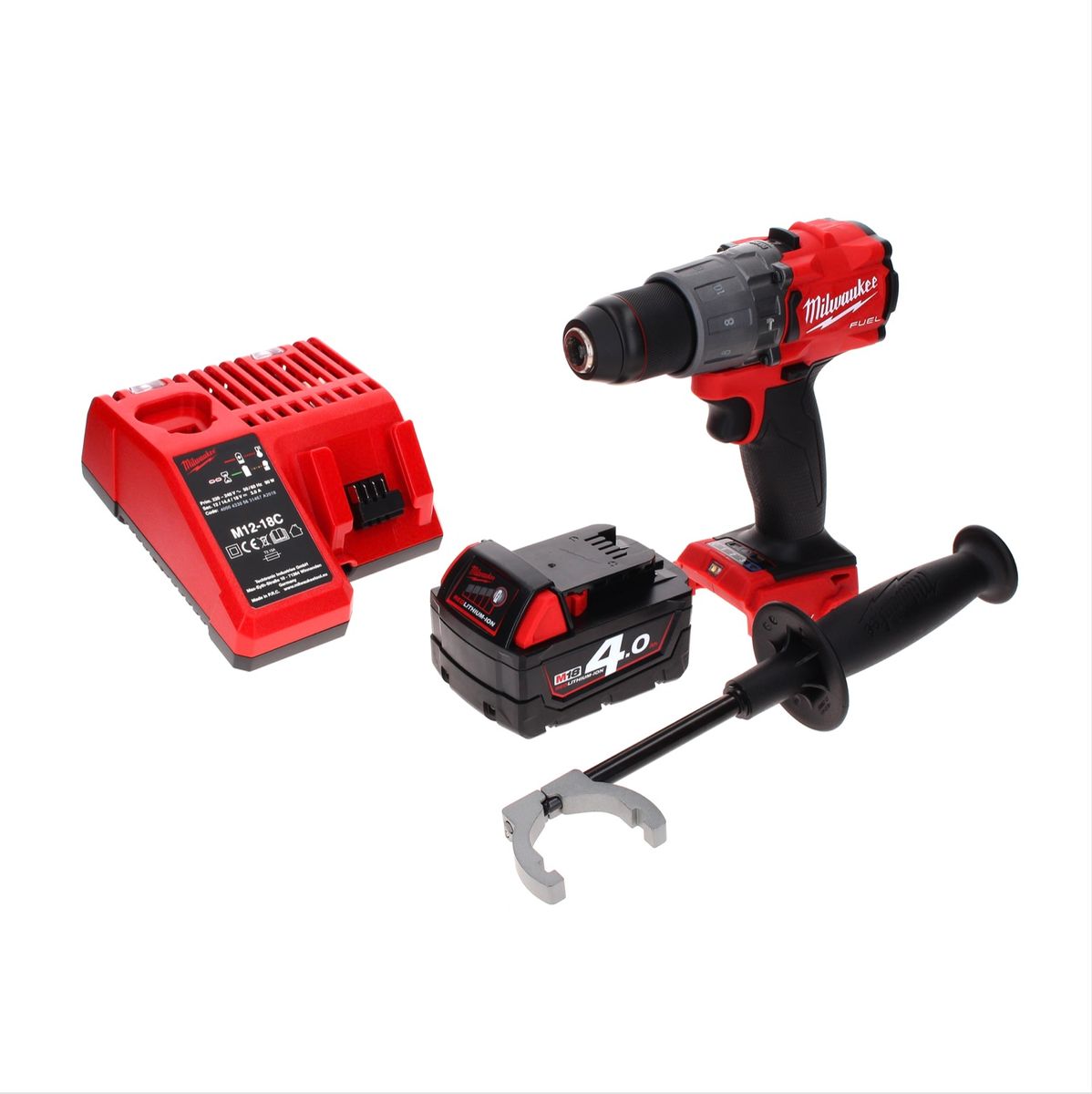 Perceuse à percussion sans fil Milwaukee M18 ONEPD2-401C 18 V 135 Nm sans balais One Key Bluetooth + 1x batterie 4,0 Ah + chargeur