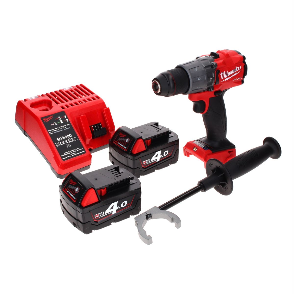 Perceuse à percussion sans fil Milwaukee M18 ONEPD2-402C 18 V 135 Nm sans balais One Key Bluetooth + 2x batteries 4,0 Ah + chargeur