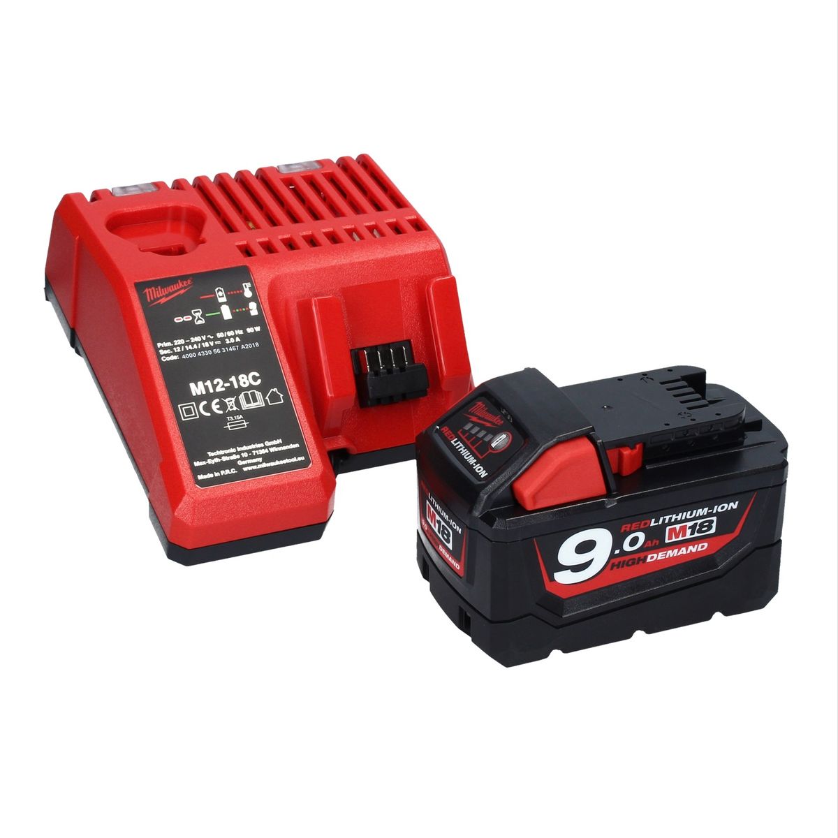 Milwaukee M18 ONEPD2-901C Perceuse à percussion sans fil 18 V 135 Nm Brushless One Key Bluetooth + 1x Batterie 9,0 Ah + Chargeur