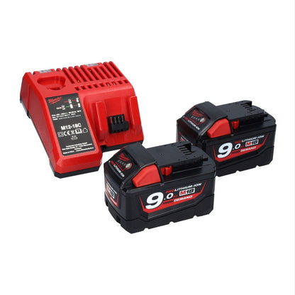 Milwaukee M18 ONEPD2-902C Akku Schlagbohrschrauber 18 V 135 Nm Brushless One Key Bluetooth + 2x Akku 9,0 Ah + Ladegerät