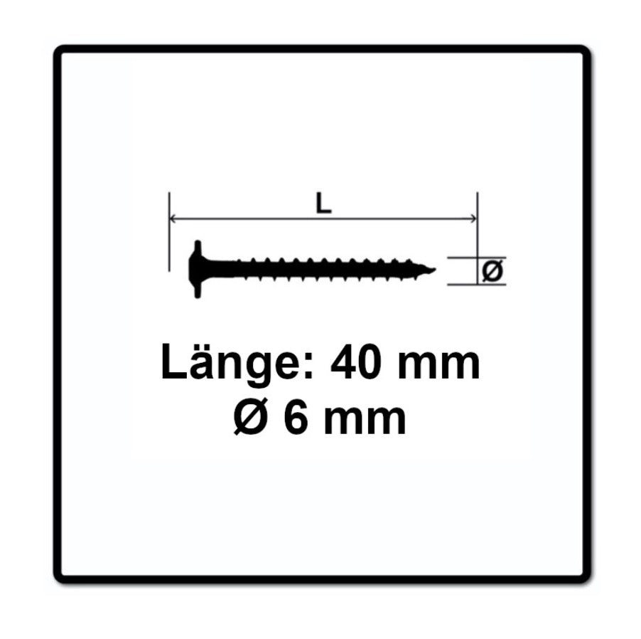 SPAX HI.FORCE Vis à bois 6,0 x 40 mm - Tête disque, Filetage partiel, Torx T-Star Plus T30, Wirox 4CUT, 200 pcs. ( 0251010600405 )