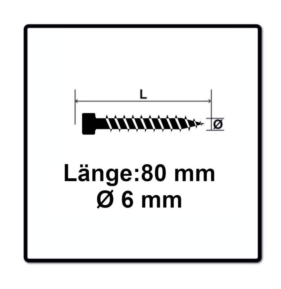 SPAX IN.FORCE Schraube 6,0 x 80 mm 200 Stk. ( 1211010600805 ) Torx T-STAR Plus T30 Vollgewinde Zylinderkopf WIROX 4CUT Bohrspitze