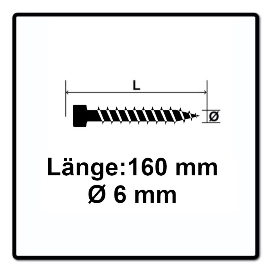 SPAX IN.FORCE Vis 6,0 x 160mm -  Filetage complet - Tête cylindrique - Torx T-STAR Plus T30 -  WIROX - Pointe de perçage 4CUT -100 pcs. ( 1211010601605)