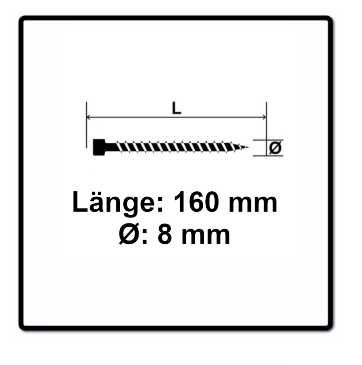 SPAX IN.FORCE Vis 8,0 x 160mm - Filetage complet - Tête cylindrique - Torx T-STAR Plus T40 - WIROX - Pointe de perçage CUT - 50 pcs. (1221010801605)